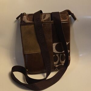 Coach Brown Patchwork Canvas & Leather Messenger